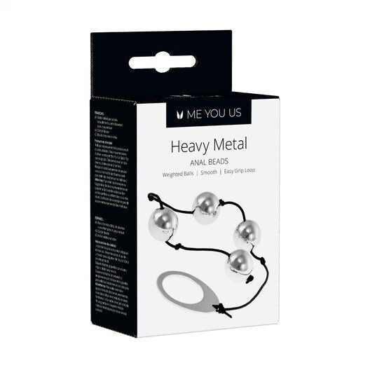 Product packaging for 'Heavy Metal Anal Beads' by ME YOU US on a white background