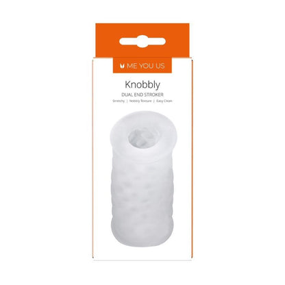 Me You Us Knobbly Dual End Textured Clear Male Masturbator Stroker Massager TPE