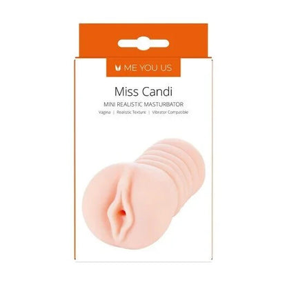 Package of 'Miss Candi' mini realistic masturbator with 'Me You Us' branding.