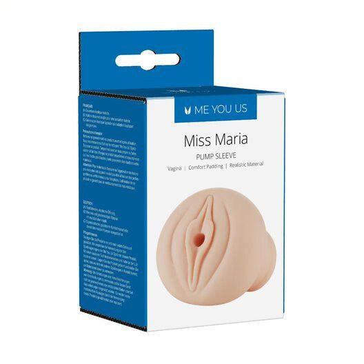 Box packaging of a product labeled 'Miss Maria' with a blue and white design.