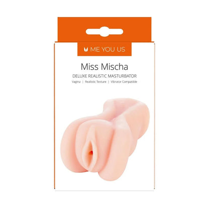 Package of Miss Mischa deluxe realistic masturbator with 'Me You Us' branding.