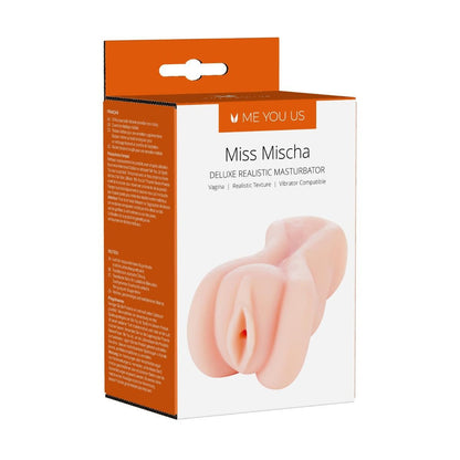 Box of Miss Mischa Deluxe Realistic Masturbator with orange and white design.