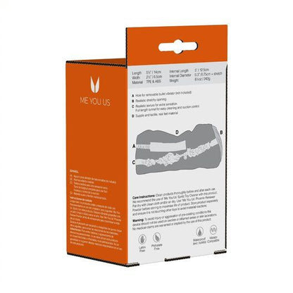 Product packaging with orange and white design on a white background