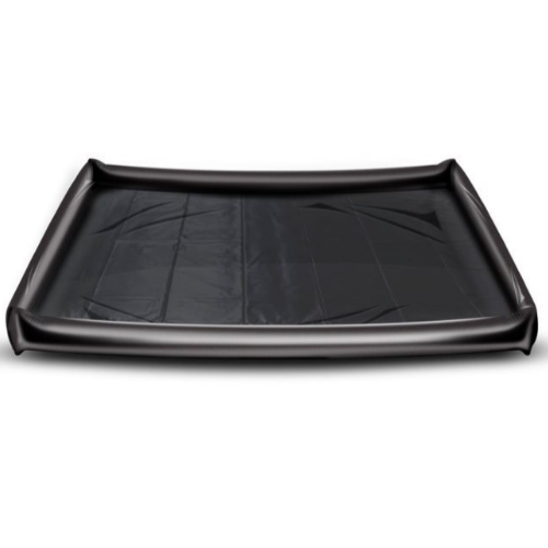 Black inflatable sex pool on a white background