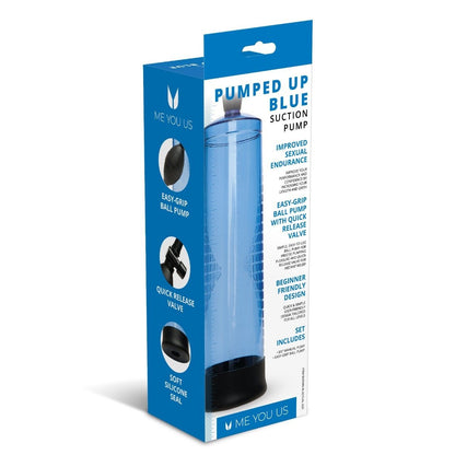 Packed product with blue packaging on a white background
