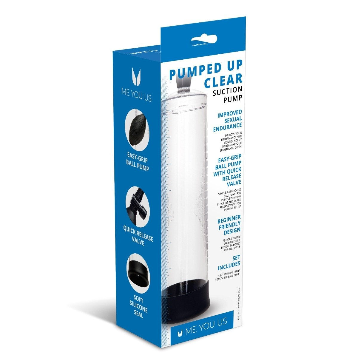 Me You Us Pumped Up Clear Suction Penis Enlargement Pump Length Girth Enhancer