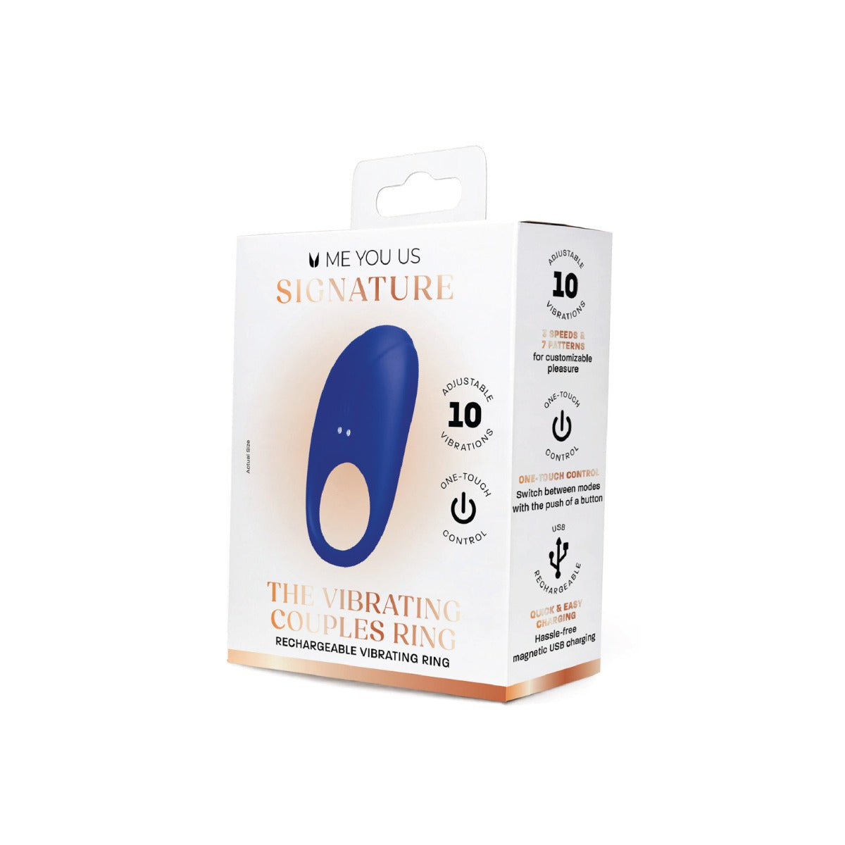 Me You Us Signature The Vibrating Couples Cock Ring Blue Box