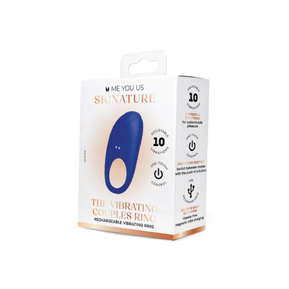 Me You Us Signature The Vibrating Couples Cock Ring Blue Box