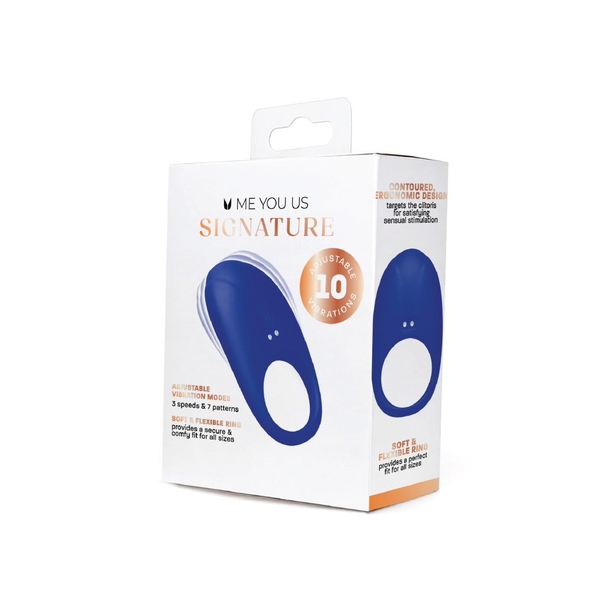 Me You Us Signature The Vibrating Couples Cock Ring Blue Box