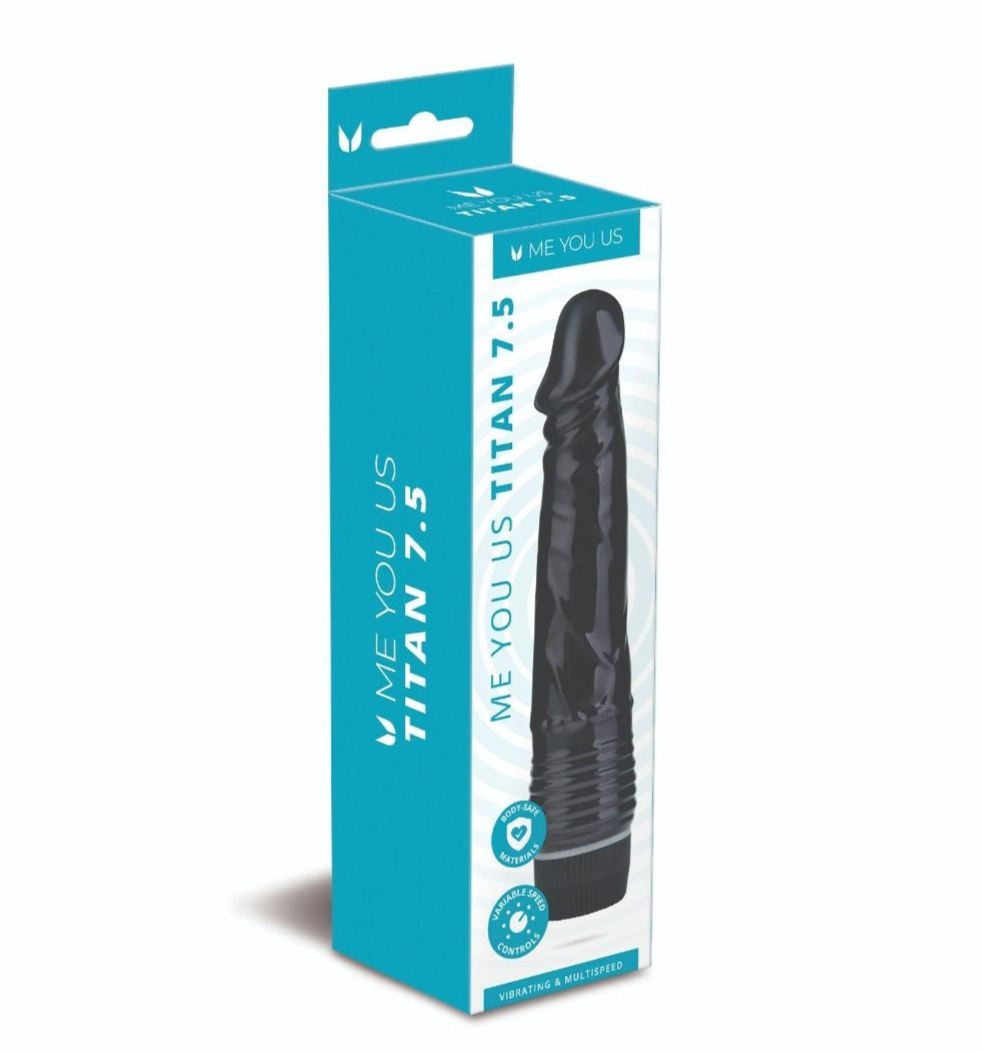 Product packaging of a black cylindrical item with 'ME YOU US' branding on a white background