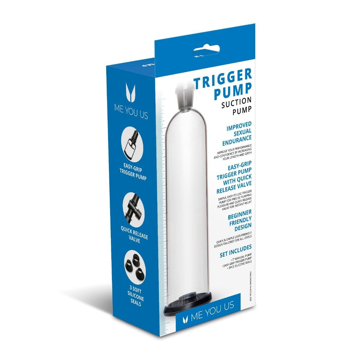 Me You Us Trigger Suction Penis Enlargement Pump Length Girth Enhancer Device