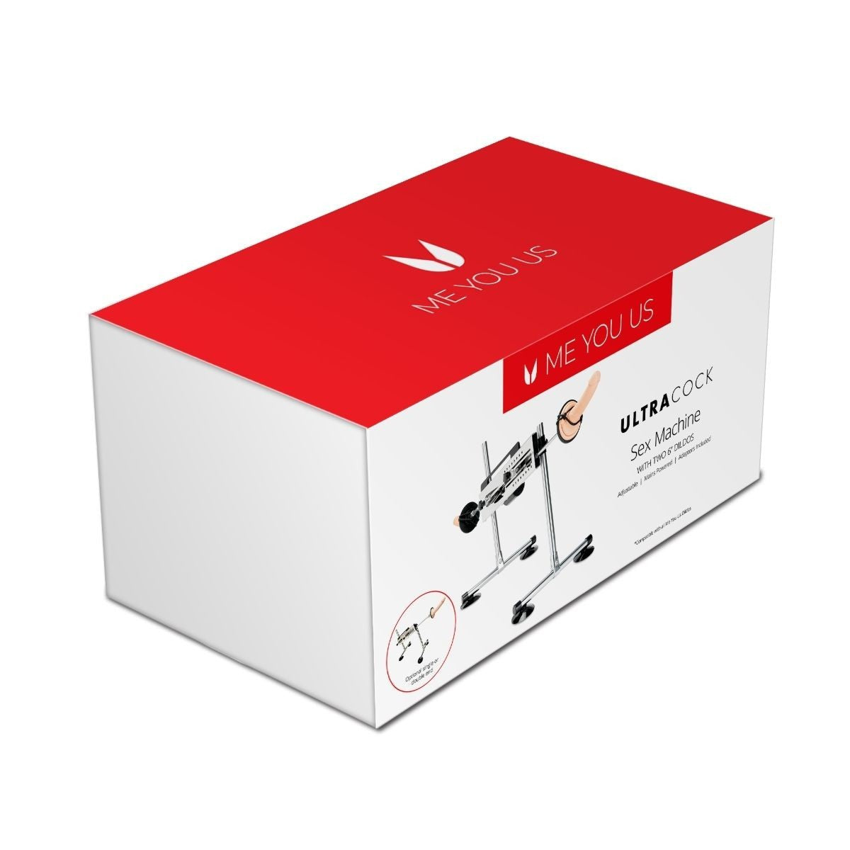 Box of 'Ultra Cock' sex machine by ME YOU US on a white background