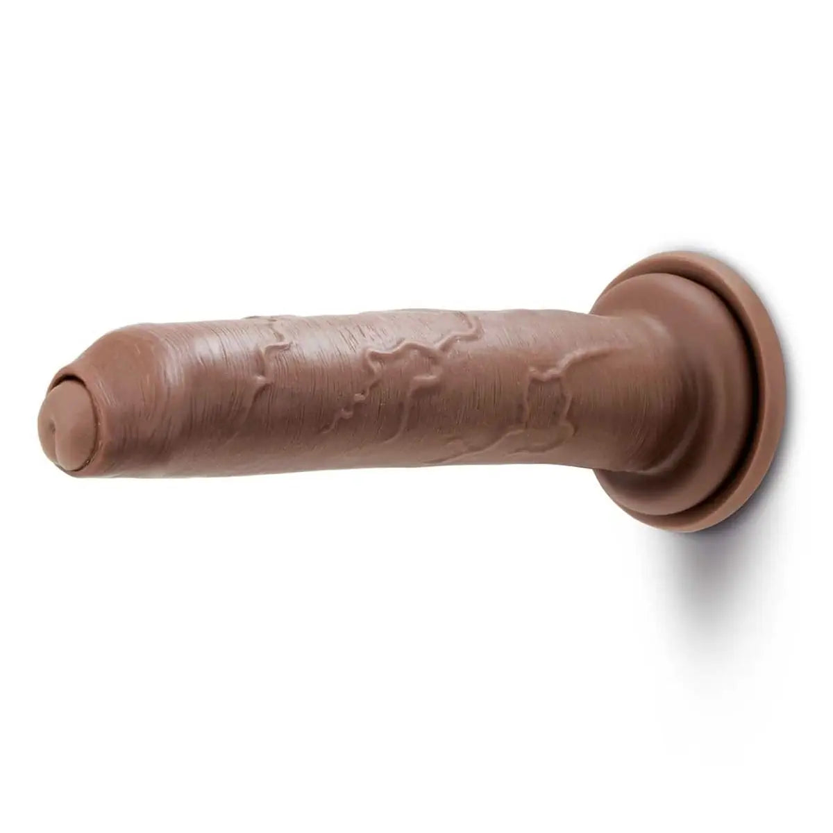 Me You Us Ultra Cock 8 Inch Uncut Realistic Suction Cup Caramel Veiny Penis Dildo on a white background