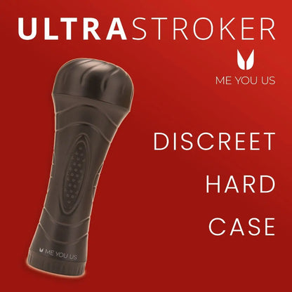 Discreet hard case with 'Ultra Stroker' branding on a red background