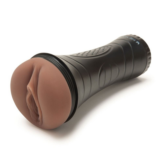 Black and brown flashlight masturbator on a white background