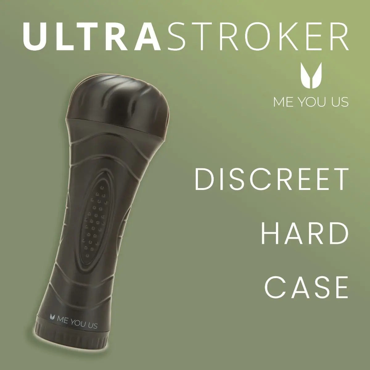 Black ultra stroker with 'Me You Us' branding on a green background