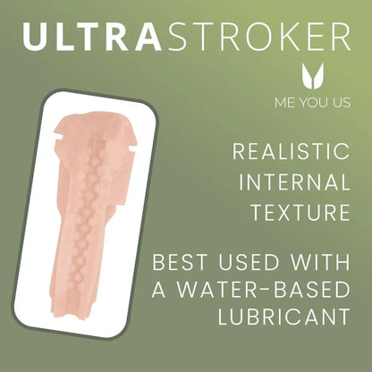 Product packaging of Ultra Stroker with text on a green background