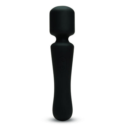 Black massage vibrator wand on a white background