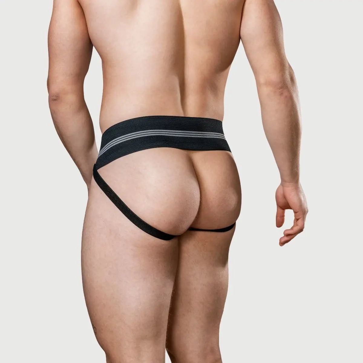 Black men's underwear on a plain background