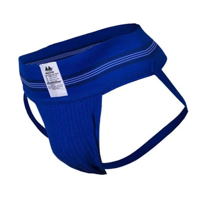 Meyer Marketing Original Edition Mens Jockstrap 3 Inch Royal Blue Small - XX Large on a white background