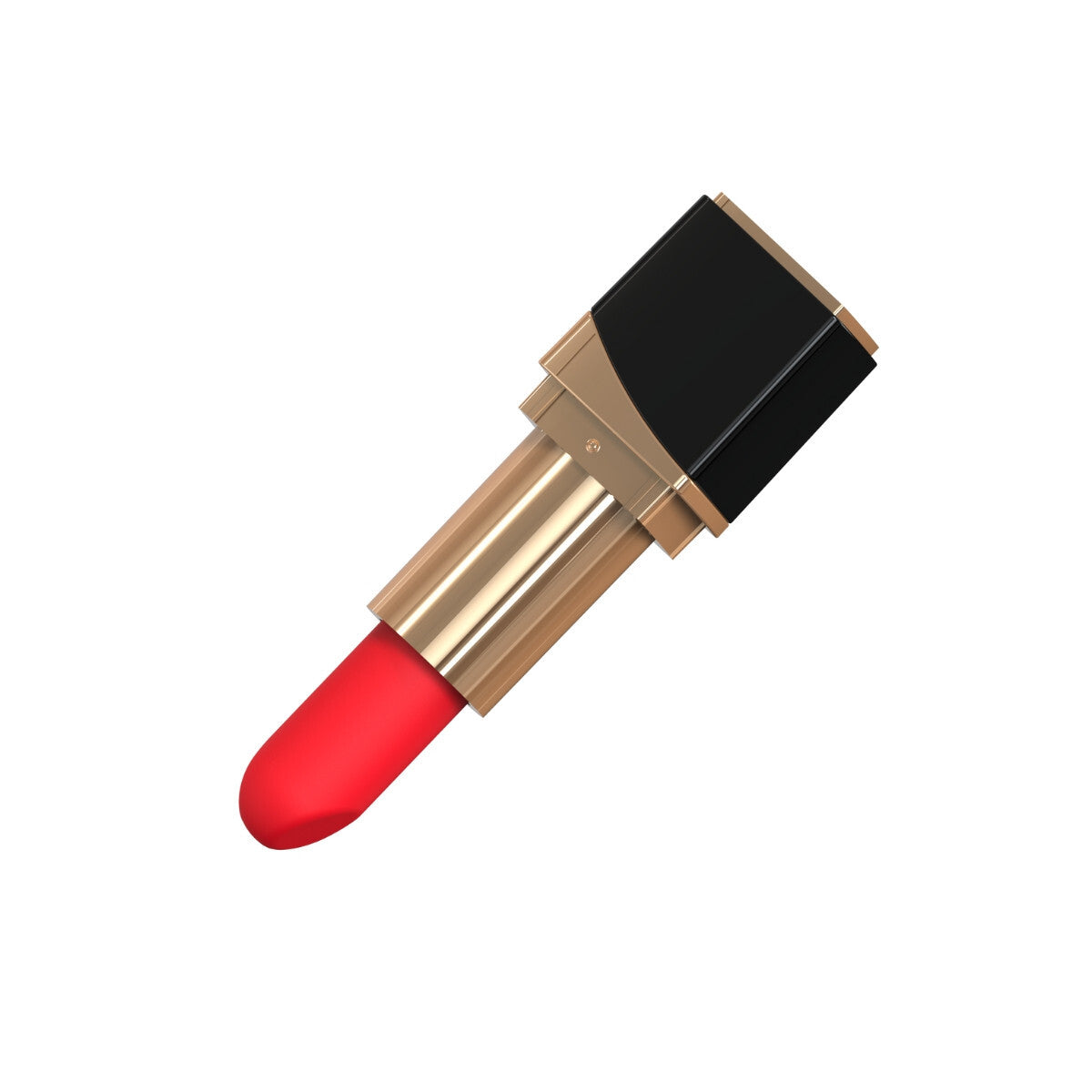 Red lipstick vibrator on a white background