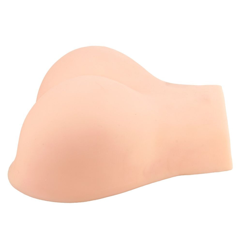 Silicone masturbator form on a white background