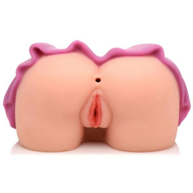 Silicone mold shaped like a female torso with pink skirt on a white background