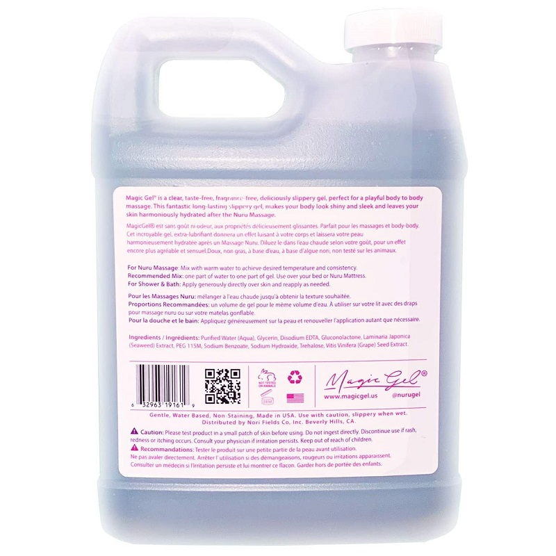 Mr Nori`s Magic Gel Authentic Nuru Massage Gel 1 Litre Water Based Concentrate packaging on a white background