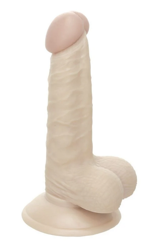 Beige and pink silicone sex  on a white background