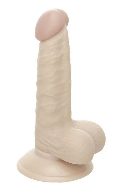 Beige and pink silicone sex  on a white background