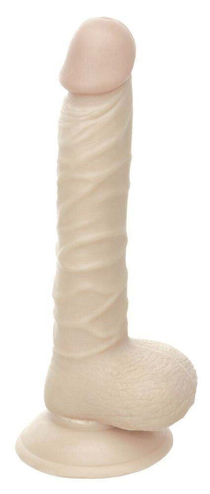 Beige and pink sex toy on a white background