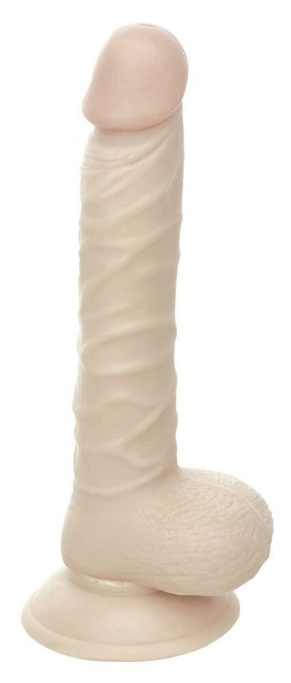 Beige and pink sex toy on a white background