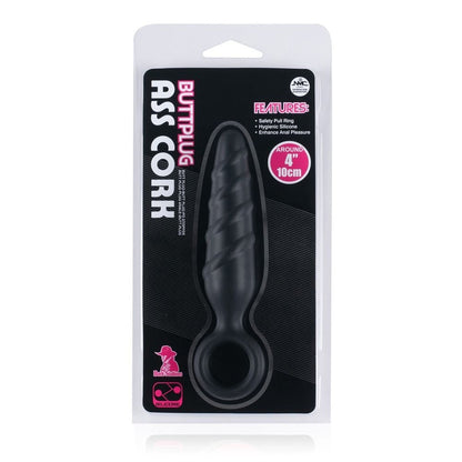 Nanma Dark Stallions Ass Cork Silicone Anal Butt Plug Black 3.5 inch BDSM Fetish