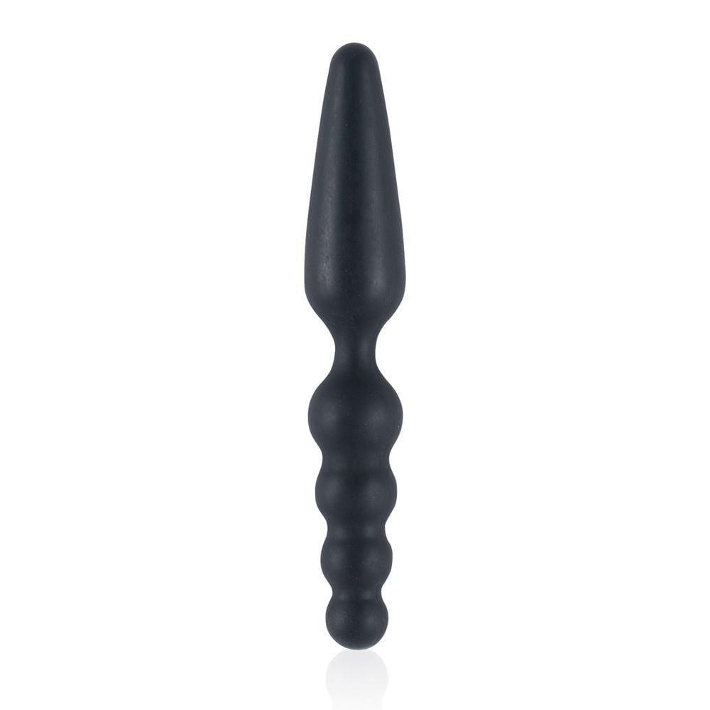 Nanma Dark Stallions Ass Jacker Silicone Dual Butt Plug Anal Beads Black 7 inch