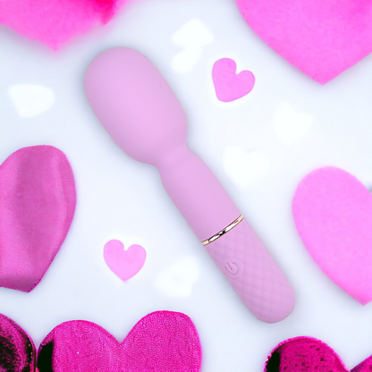Nauti Petites 10 Speed Wand Vibrator 10 Function USB Silicone Flexible Head Pink