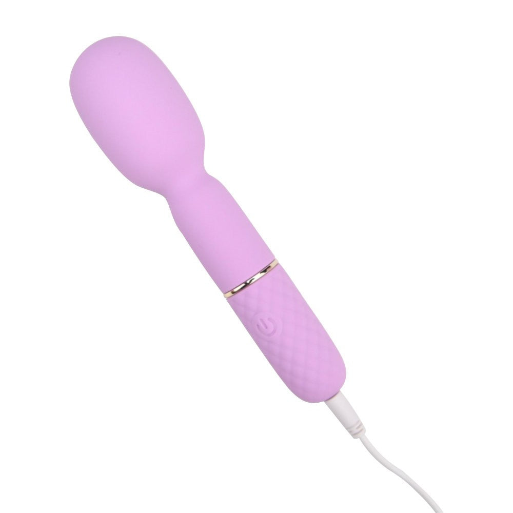 Nauti Petites 10 Speed Wand Vibrator 10 Function USB Silicone Flexible Head Pink