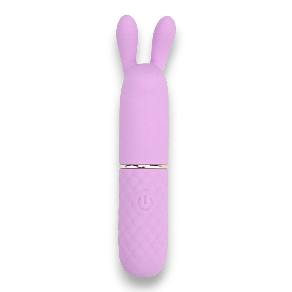 Purple rabbit-shaped vibrator on a white background