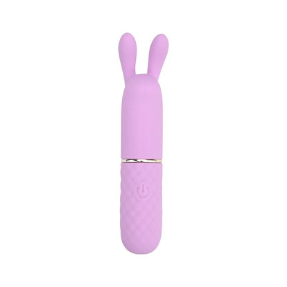 Purple rabbit-shaped sex toy on a white background