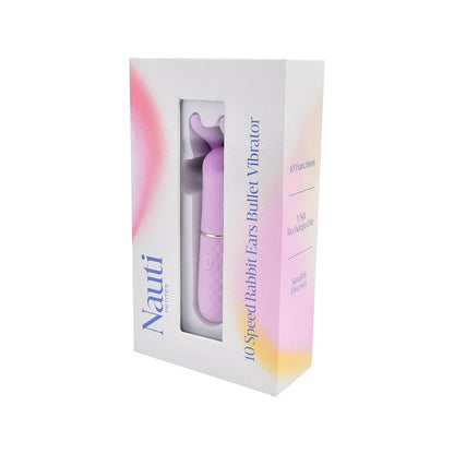 Purple bullet vibrator in a branded box on a white background