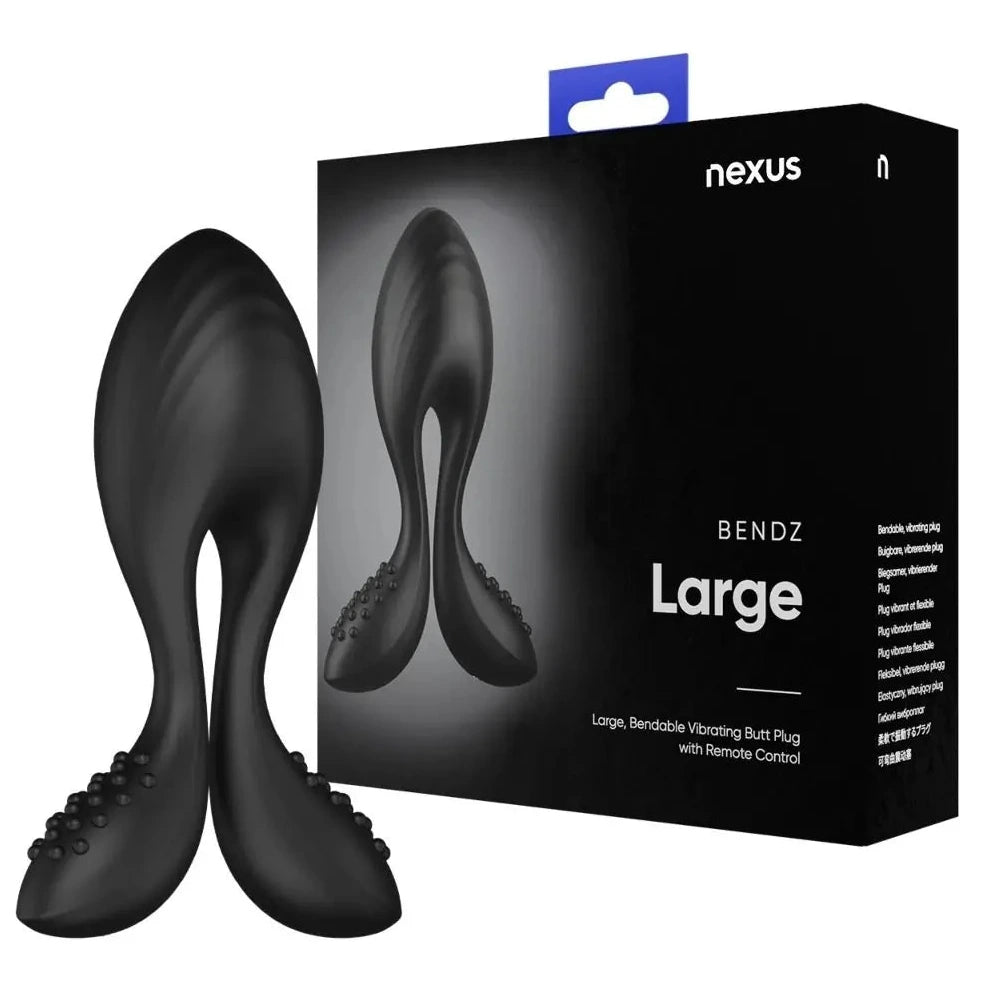 Nexus Bendz Bendable Remote Vibrator Anal Butt Plug Silicone Massager Large on a white background