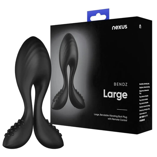 Nexus Bendz Bendable Remote Vibrator Anal Butt Plug Silicone Massager Large on a white background