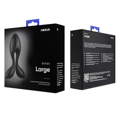 Nexus Bendz Bendable Remote Vibrator Anal Butt Plug Silicone Massager Large packaging on a white background