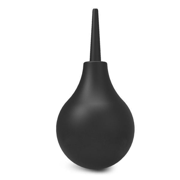 Black bulb syringe douceh on a white background