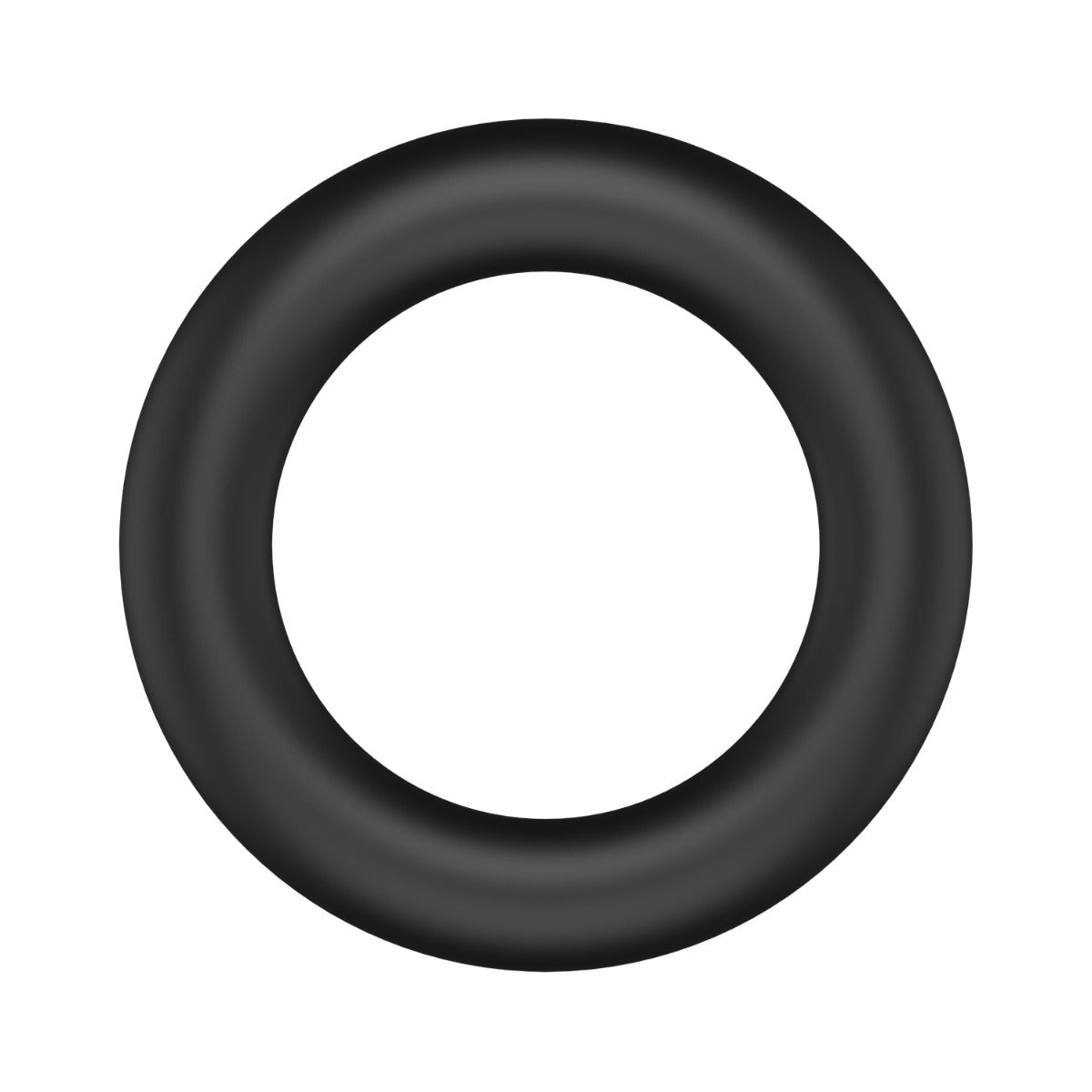 Black stretchy cock ring on a white background