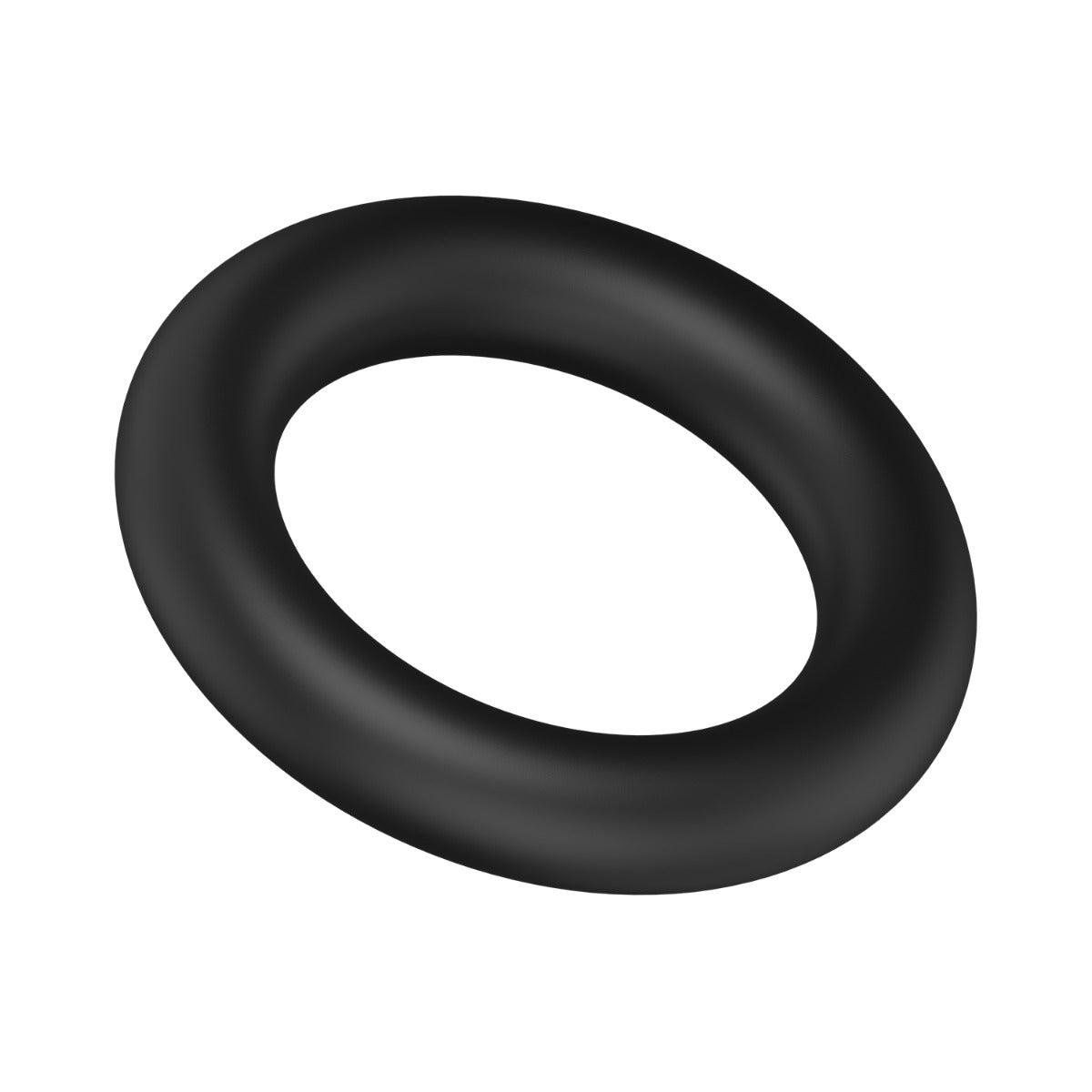 Black stretchy cock ring on a white background