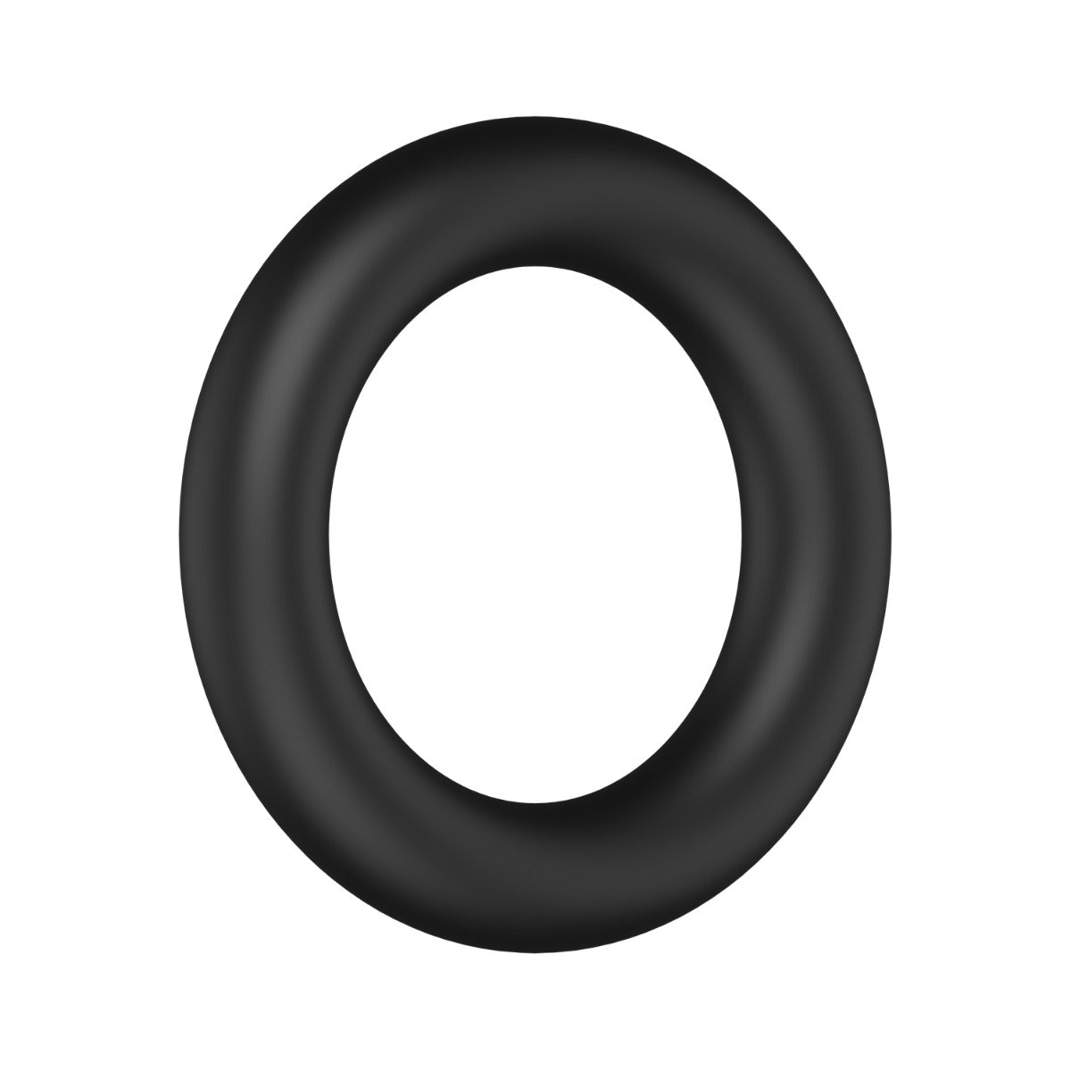 Black stretchy cock ring on a white background