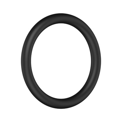 A black oval ring, likely a silicone cock ring, shown on a solid white background.