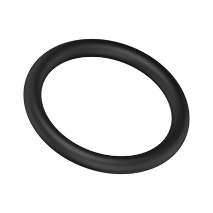 Black silicone cock ring on a white background