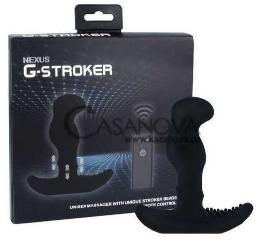 Black G-Stroker product with packaging on a white background