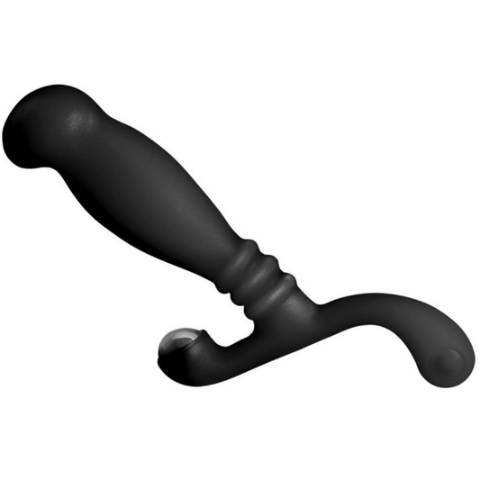 Black prostate massager on a white background